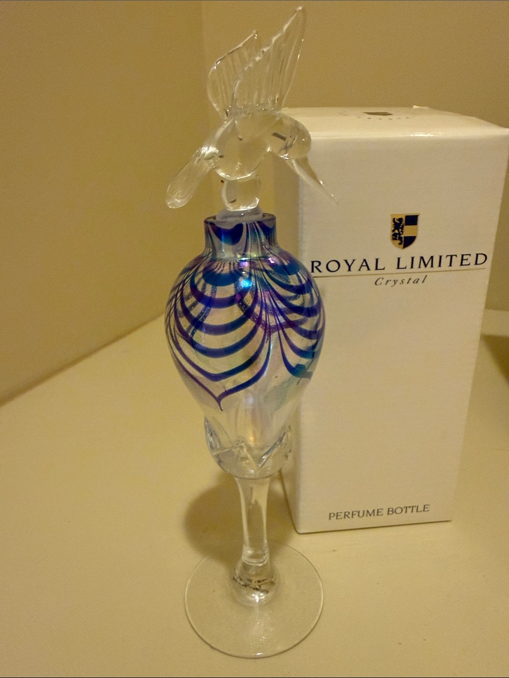 The Limited Crystal Blue-Accent Glass Perfume Bottle